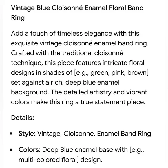 CLOISONNÉ RING - Picture 4 of 11